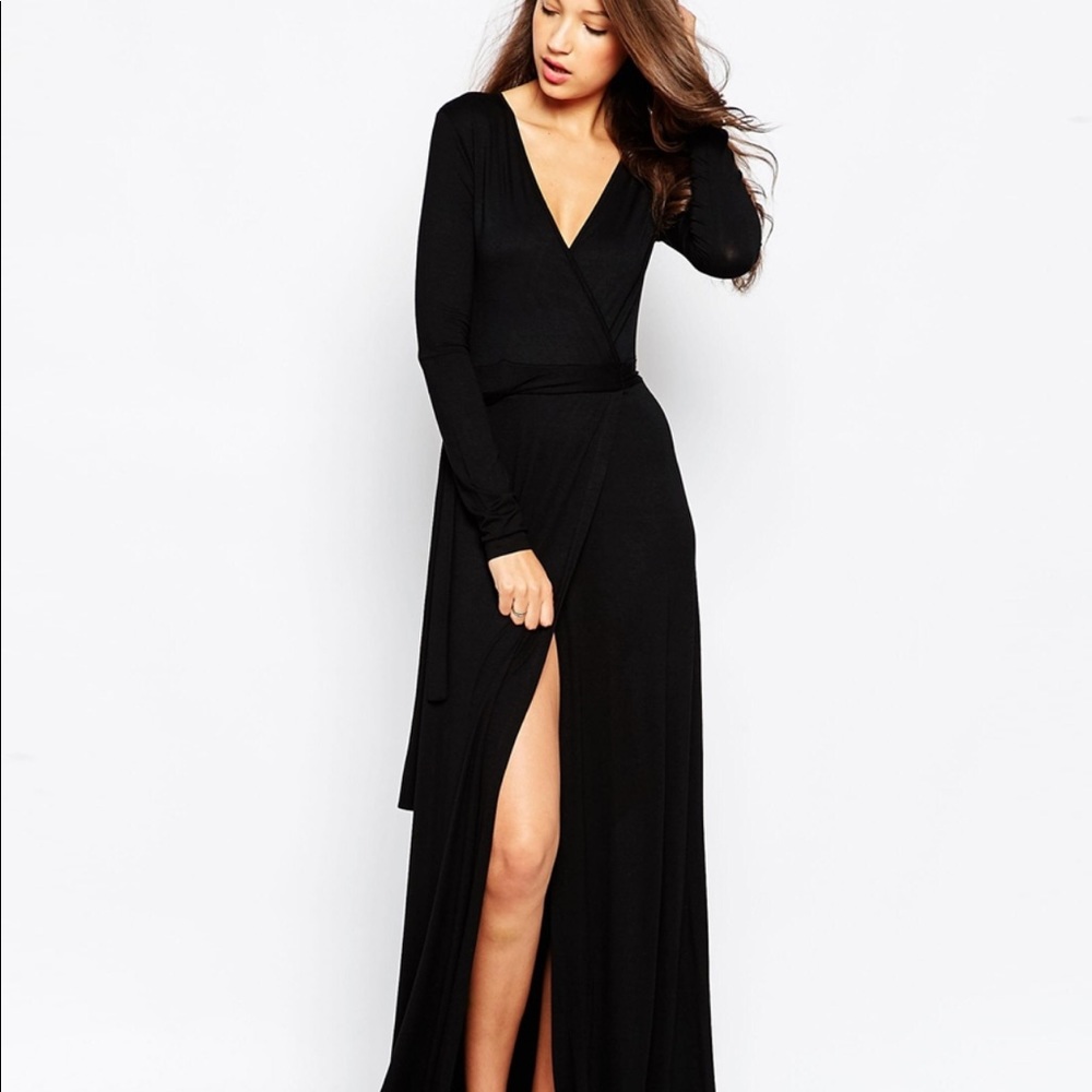 Tobi long sleeve maxi with front slit